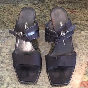 Salvatore Ferragamo shoes heels 8 B mules black